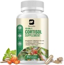Suplementos Cortisol para Mujeres, 10-in-1 Cortisol Reductor Gerente Suplementos con Ashwagandha, Magnesium Glycinate, L-Theanine, Rhodiola, Non-GMO, 60 cápsulas Vegan
