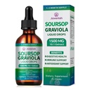 2 Pack Soursop Graviola Leaf Extract Liquid Drops Suplemento con Irish Sea Moss & Turmeric for Cellular Support, Immune System Boost, Liver Health, Soursop Bitters Liquid 60-Day Supply 4 FL OZ