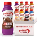 Premier Protein Shakes, 8 Flavor Variety Pack, 30g Protein, 1g Azúcar, 24 Vitaminas &amp; Minerales, Nutrientes para soportar Immune Health 11.5 Fl Oz (8 Pack)