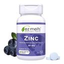EZ Melts Zinc - Suplemento para Immune, Digestive & Skin Health Support - Non-GMO, Vegan &amp; Gluten-Free - Blueberry Blast - 60 Tablets Dissolvable (60 Servings)