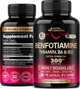 Benfotiamine 300 mg - Apoyo a la Nerve, Energía y Metabolismo - Suplemento de Benfotiamina Vitamina Grasa-Soluble B1 - Altamente Biodisponible &amp; Absorbable - con Thiamin, Vitamina B12 &amp; B6 - 90 cápsulas
