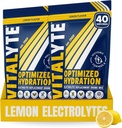 Vitalyte Electrolyte Powder Drink Mix, Isotonic Electrolyte Hydration Mix, Gluten Free Post Workout Powder Mix, Pack de 2, 35 oz. Cada uno, sabor limón