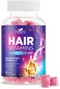 Peluquería Vitamina Gummies con 5000 mcg Biotina, Peluquería de Crecimiento Gummy, Premium Vegetariano No GMO Con Vitaminas E &amp; C para Pelo más fuerte, Hermoso, Piel &amp; uñas, Biotina Gummies Suplemento - 60 Gummies