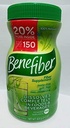 Benefiber 100% Natural Fibra Suplemento - 150 Serviciones 600g 21.2 Oz Sugar Gratis