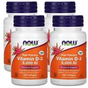 Ahora Alimentos Ahora Suplementos, Vitamina D-3 5.000 UI, Alta Potencia, Apoyo Estructural*, 240 Softgels (4 Pack)