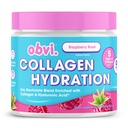 Obvi Hydration Powder ¦ Electrolyte & Collagen Peptide Complex TEN 5 Tipos de colágeno con ácido hialurónico ¦ Apoya Elasticidad de la piel " Joint Health TEN-Free Sugar TEN Raspberry Rose, 30 Serviciones
