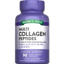 La verdad de la naturaleza Multi Collagen Peptides Capsules ← Tipos I, II, III, V, X TENIDO 2000 mg TENIDO 90 Conde Silencioso Keto Friendly ← Non-GMO y Gluten Free Supplement