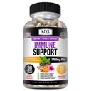 Kaya Naturals Elderberry Immune Support tóxico Vitaminas con zinc y vitamina C para adultos, Probióticos &amp; Turmeric 1000mg Immune System Booster Sambucus Capsules - 30 Conde
