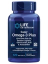 Extensión de vida Super Omega-3 Plus EPA/DHA Fish Oil, Sesame Lignans, Olive Extract, Krill &amp; Astaxanthin - Heart, Brain &amp; Joint Health Support - Gluten-Free, Non-GMO - 120 Softgels