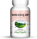 Maxi Health CO Q10 200mg - Coenzyme Q10 Suplemento - Heart Health - 60 cápsulas - Kosher