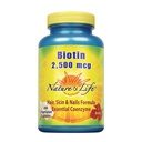 Vida de la naturaleza Biotina 2500mcg ← Saludable pelo, piel, uñas &amp; metabolismo Apoyo ← No GMO TEN 200 cápsulas vegetales
