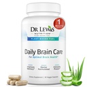 Suplementos cerebrales para la memoria y el enfoque – Dr. Lewis Daily Brain Care Capsules con Aloe Vera – Suplemento Nootrópico y Energía de base vegetal para la Fog cerebral, la claridad mental y el soporte inmunológico – 90 cápsulas