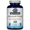 Garden of Life Dr. Formulated Advanced Omega Fish Oil - Lemon, 1.290mg EPA, DHA + DPA en Triglyceride Form, Single Source Omega 3 Suplemento para Ultimate Brain & Heart Health, Non-GMO, 180 Softgels