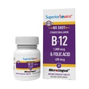 Fuente Superior No Zapato Vitamina B-12 Cyanocobalamin 1000 mcg ' Folic Acid 400 mcg - Ofertas Energía, Corazón, Cerebro, &amp; Estrés Soporte - 60 Tablas sublinguales de disolución