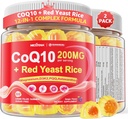 CoQ10 Gummies for Adults - Sugar Free CoQ10 100mg/200mg w/ Magnesium, Ashwagandha, Methyl Vitamins B9, B12, B6, Black Pepper, High Absorption CoQ10 Suplemento - Energía, Antioxidante, Relax & Bone,2Pack