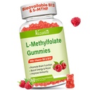 L-Methylfolate 15 mg Gummies with Methyl B12, Folate Supplement for Mood, Brain Health, Immune Support, Raspberry Flavor, 60 Conde