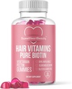 Biotina 10000mcg Gummies by Sweetheart Beauty - Biotin Gummies for Hair Skin and Nails for Women, Men &amp; Kids - Hair Vitamin Gummy - Vegan, Non-GMO, 60 Biotin Chewables for Faster Hair Growth