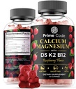 [ 5 en 1] Calcio Gummies for Women &amp; Men with Magnesium Vitamina B12 Vitamina K2 &amp; Vitamina D3 TENIDO Suplemento Calcium para Adultos 100mg, Suplemento Magnesio para Adultos 50mg Silencio Vegan Silencio No GMO