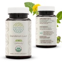 HerbEra Dandelion Leaf USDA Orgánica 60 Capsules  Natural Herbal Suplemento Silencio Certified Organic Vegetarian Capsules and Organic Dandelion (Taraxacum Officinale) Leaf seco (60 cápsulas)